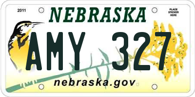 NE license plate AMY327