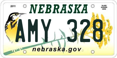 NE license plate AMY328
