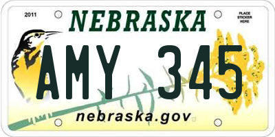 NE license plate AMY345