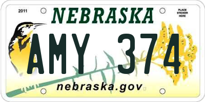 NE license plate AMY374