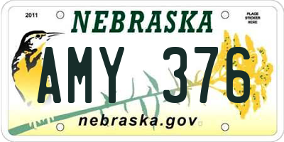 NE license plate AMY376