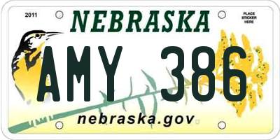 NE license plate AMY386