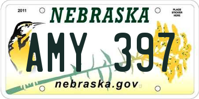 NE license plate AMY397