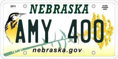 NE license plate AMY400