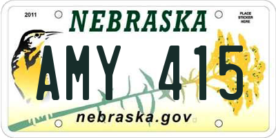 NE license plate AMY415