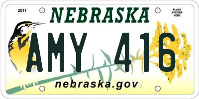 NE license plate AMY416
