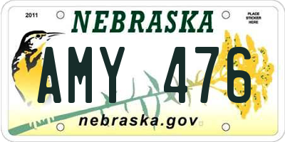 NE license plate AMY476