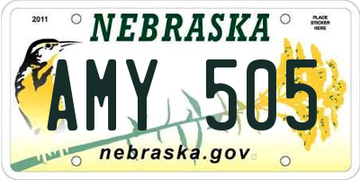 NE license plate AMY505