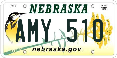 NE license plate AMY510