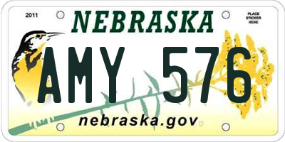 NE license plate AMY576
