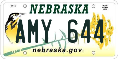 NE license plate AMY644