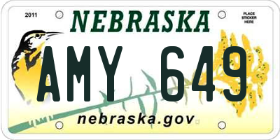 NE license plate AMY649