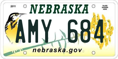 NE license plate AMY684