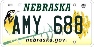 NE license plate AMY688