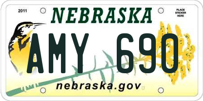NE license plate AMY690