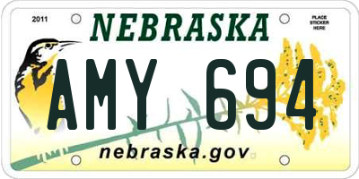 NE license plate AMY694