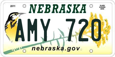 NE license plate AMY720