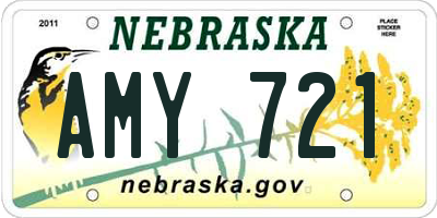 NE license plate AMY721