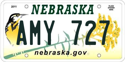 NE license plate AMY727
