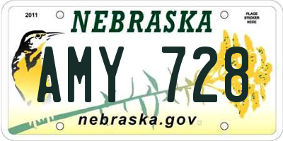 NE license plate AMY728