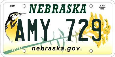 NE license plate AMY729