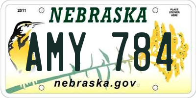 NE license plate AMY784