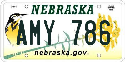 NE license plate AMY786