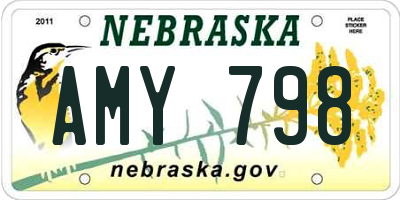 NE license plate AMY798