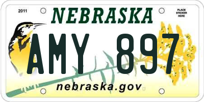 NE license plate AMY897