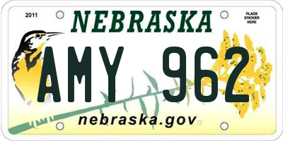 NE license plate AMY962