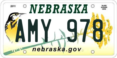 NE license plate AMY978