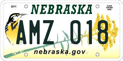 NE license plate AMZ018