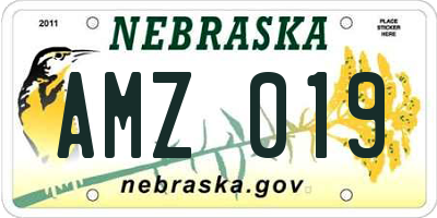 NE license plate AMZ019