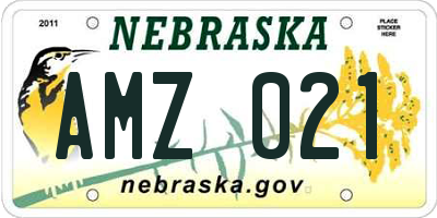NE license plate AMZ021