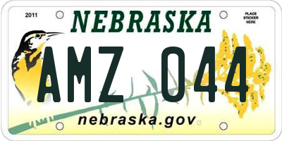 NE license plate AMZ044