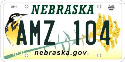 NE license plate AMZ104
