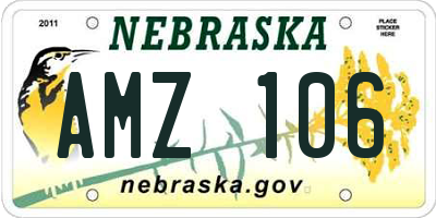 NE license plate AMZ106