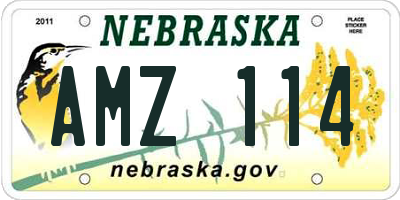 NE license plate AMZ114