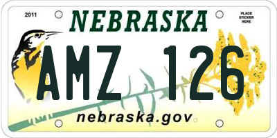 NE license plate AMZ126