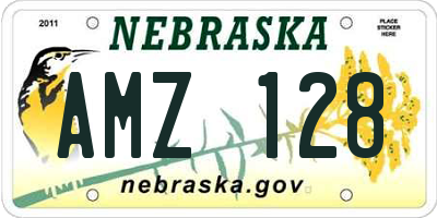 NE license plate AMZ128