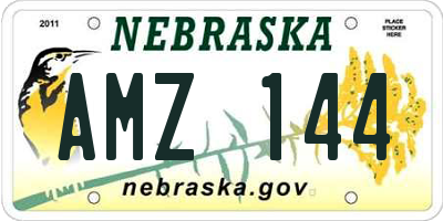 NE license plate AMZ144