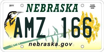 NE license plate AMZ166