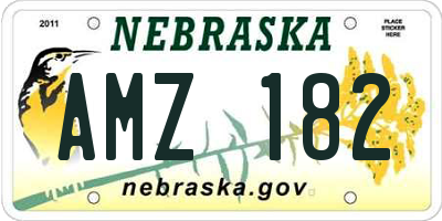 NE license plate AMZ182