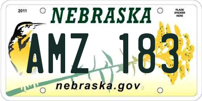 NE license plate AMZ183