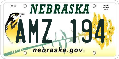 NE license plate AMZ194