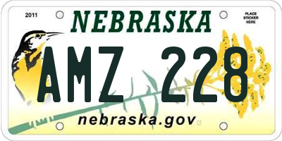 NE license plate AMZ228