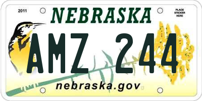 NE license plate AMZ244