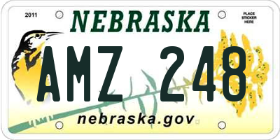 NE license plate AMZ248