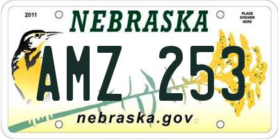 NE license plate AMZ253