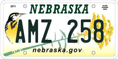 NE license plate AMZ258